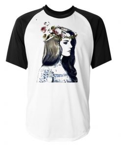 Lana Del Rey Tattoo and Rose Raglan Tshirt