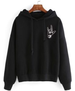 Rock On Hand Symbol Hoodie
