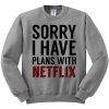 Sorry I Have Plans With Netflix Sweatshirt
