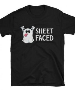 Sheet Faced Funny Ghost Halloweeen T-shirt