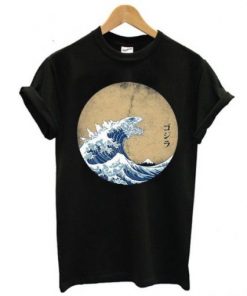 The Great Wave Of Kanagawa Godzilla T-shirt
