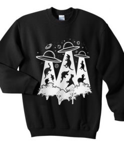 Alien Ufo Dinosaur Sweatshirt